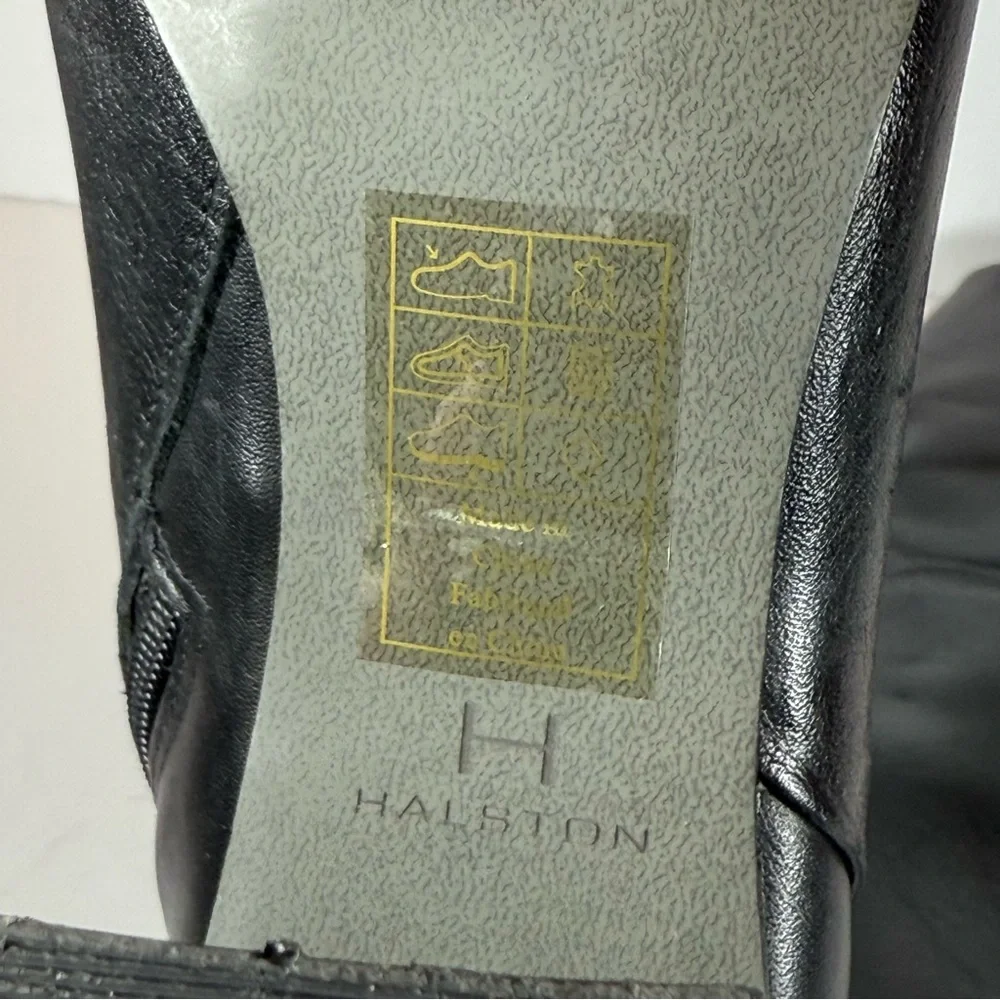 Halston Boots Women’s‎ Black Leather Ankle Boots Size 7.5